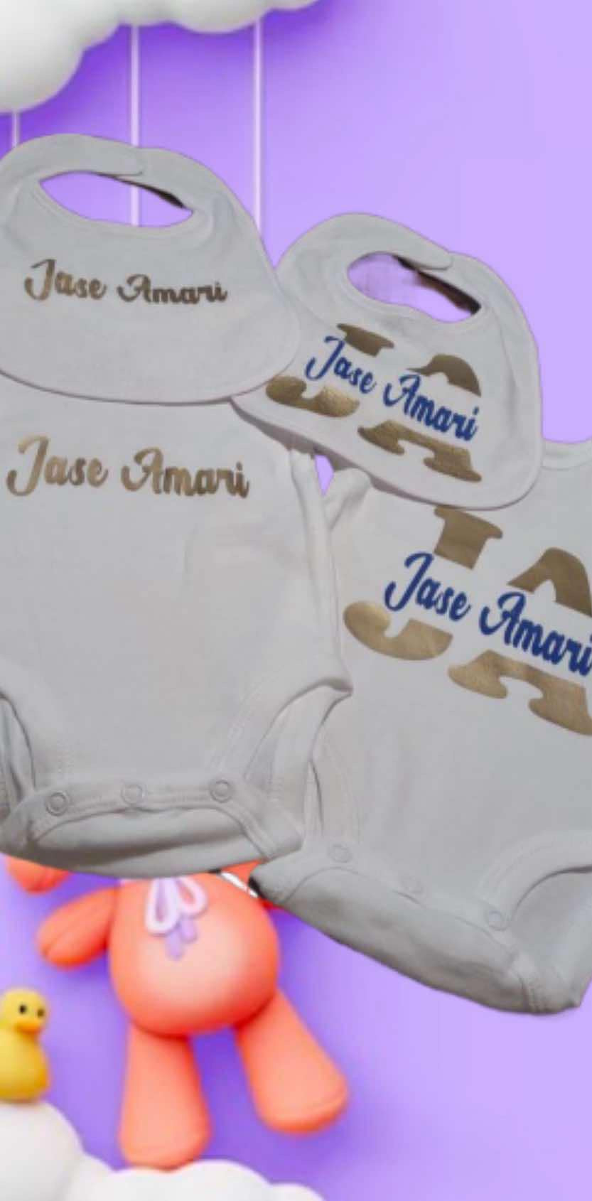 Customized baby suit and bib