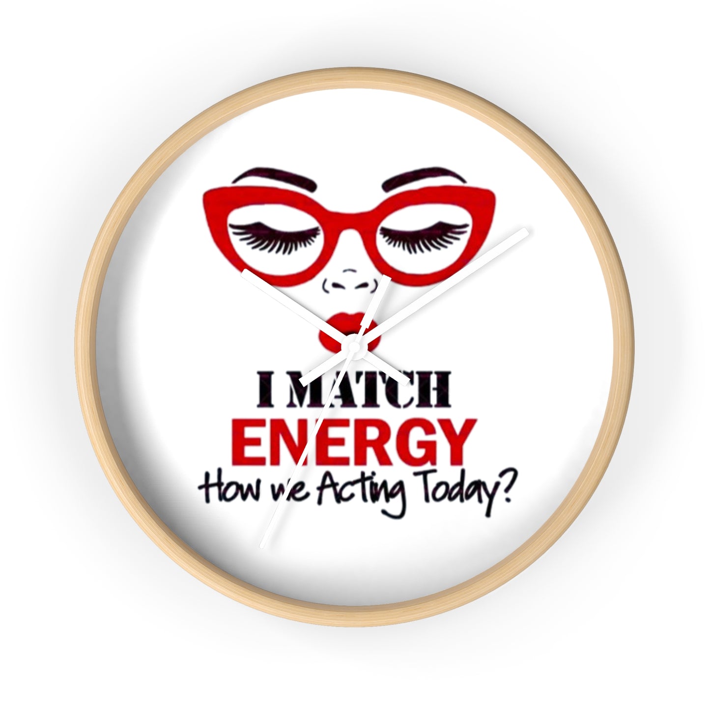 Chic Makeup Wall Clock - "I Match Energy" Decor for Beauty Lovers