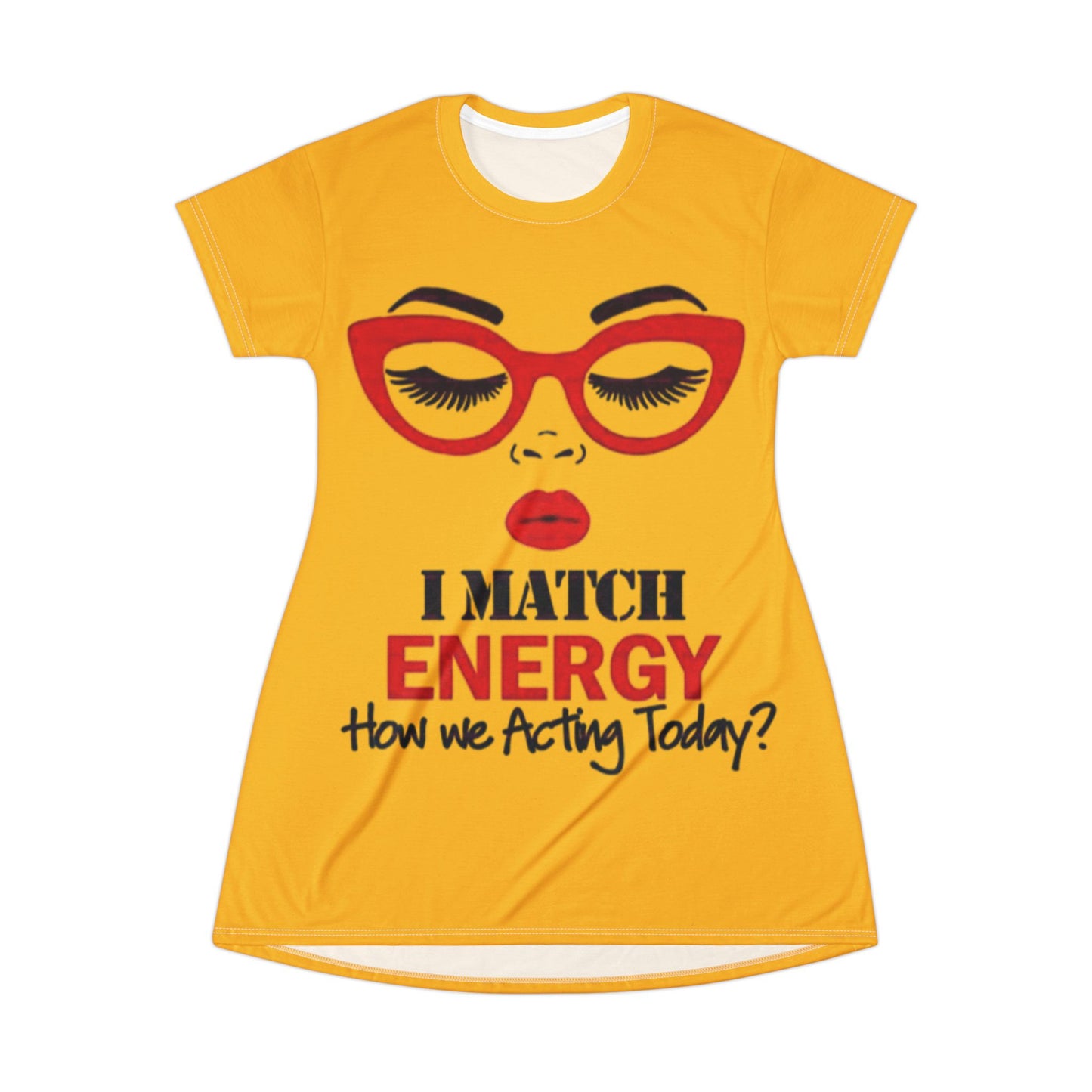 I Match Energy T-Shirt Dress - Fun, Vibrant Summer Wear for Confident Women