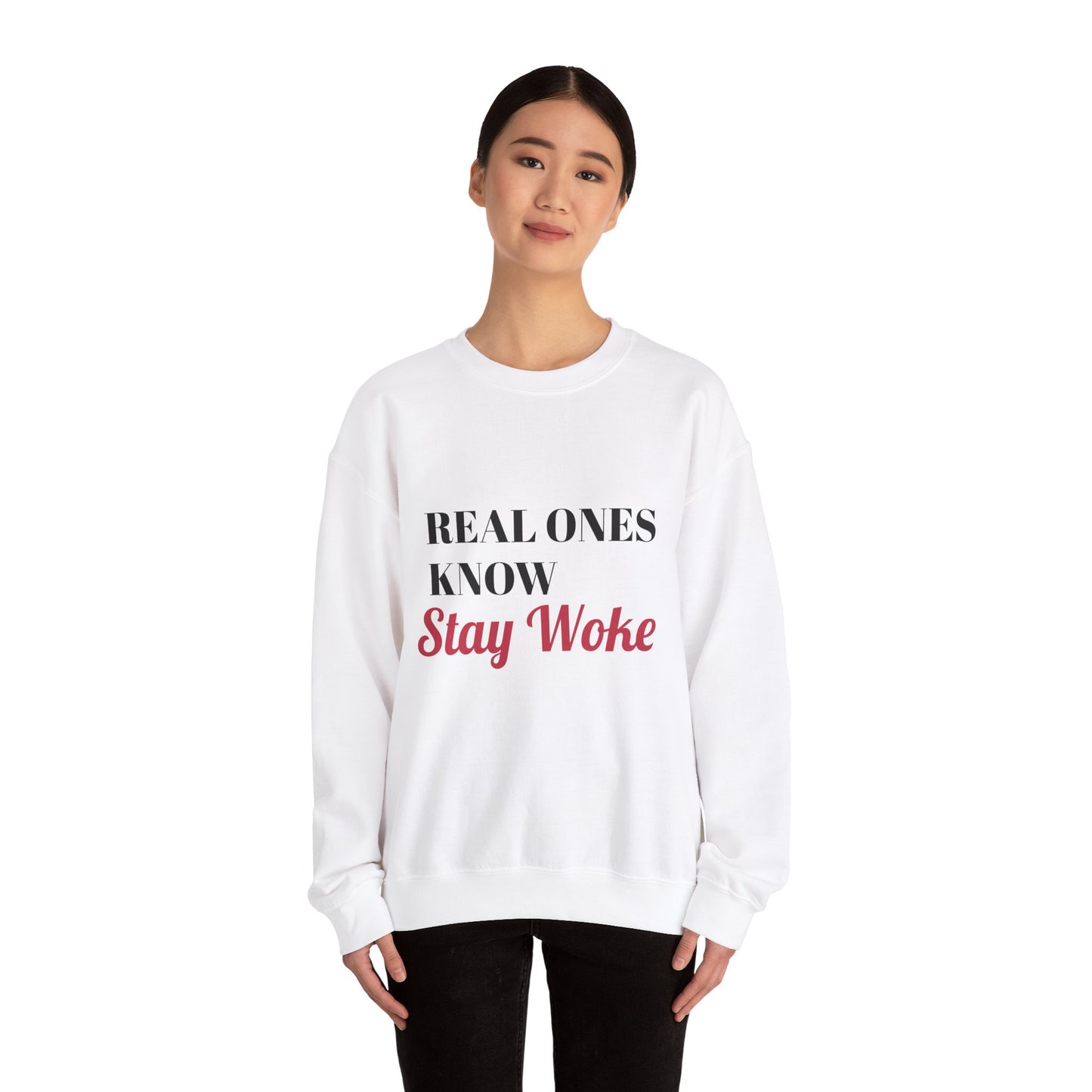 Real Ones Know Stay Woke Unisex Heavy Blend™ Crewneck Sweatshirt