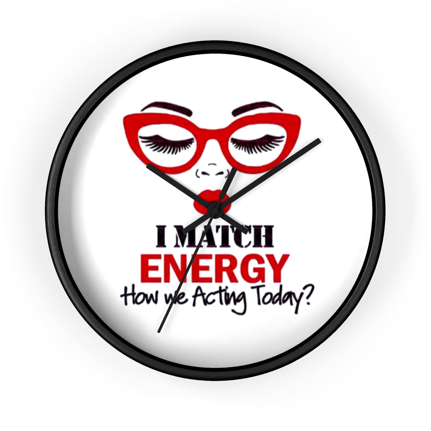 Chic Makeup Wall Clock - "I Match Energy" Decor for Beauty Lovers