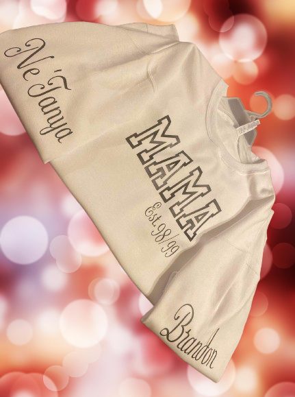 Custom Mama Shirt & Sweater Short Sleeve, Long Sleeve, & Sweater Option