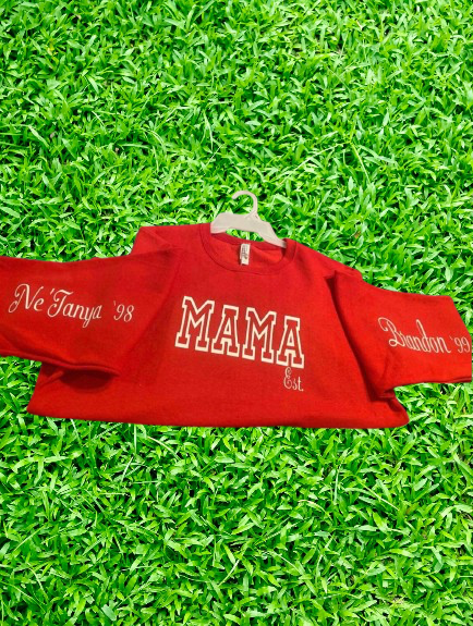 Custom Mama Shirt & Sweater Short Sleeve, Long Sleeve, & Sweater Option