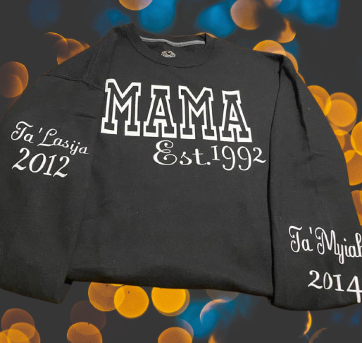 Custom Mama Shirt & Sweater Short Sleeve, Long Sleeve, & Sweater Option