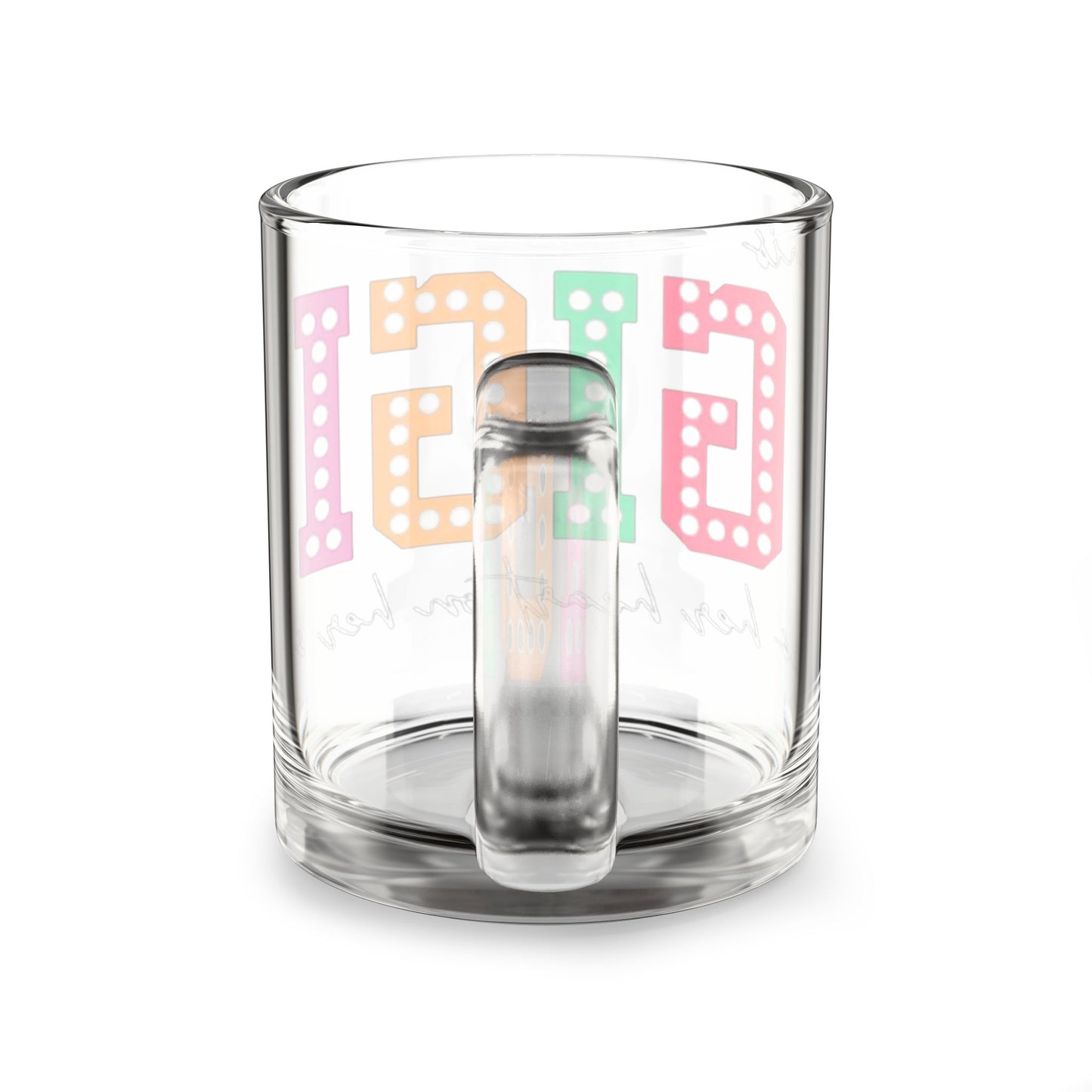 Personalized 10oz Glass Mug - Colorful 'GIGI' Design