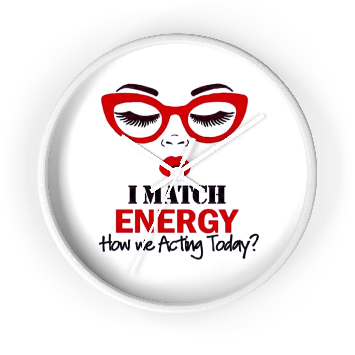 Chic Makeup Wall Clock - "I Match Energy" Decor for Beauty Lovers