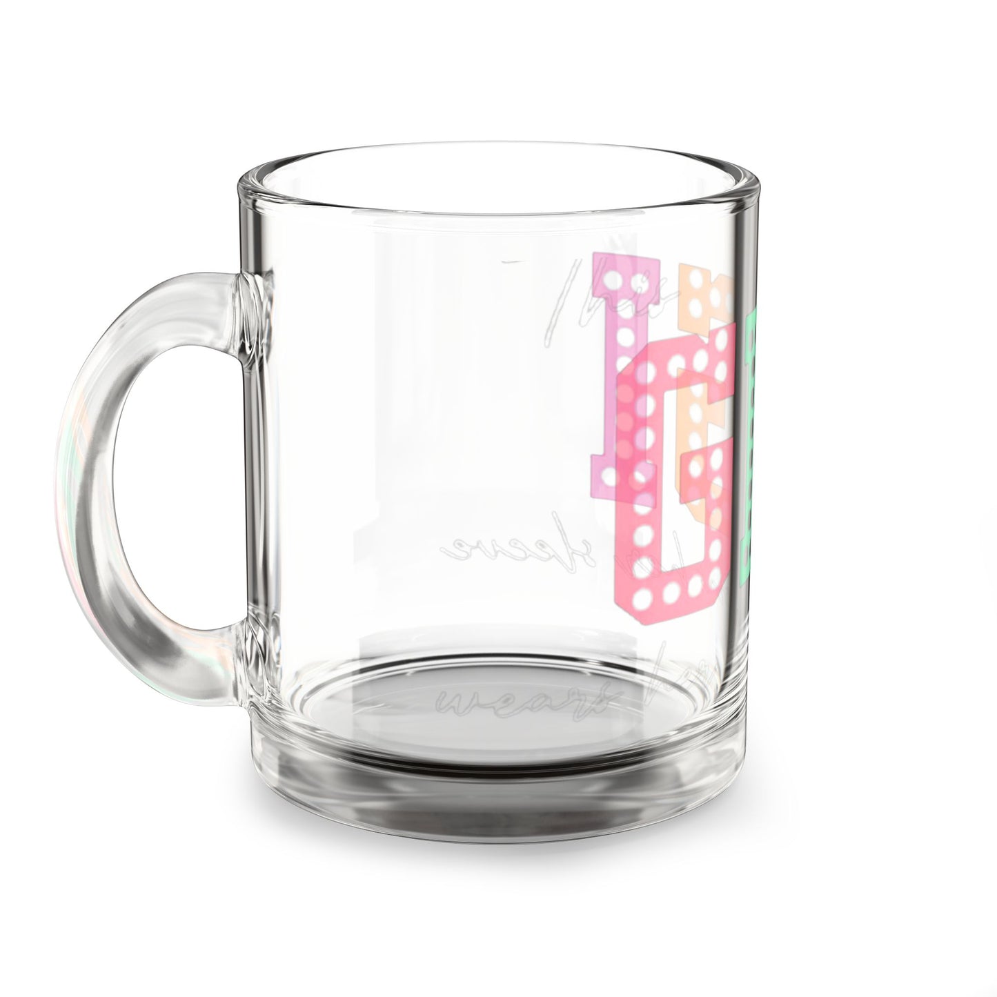 Personalized 10oz Glass Mug - Colorful 'GIGI' Design
