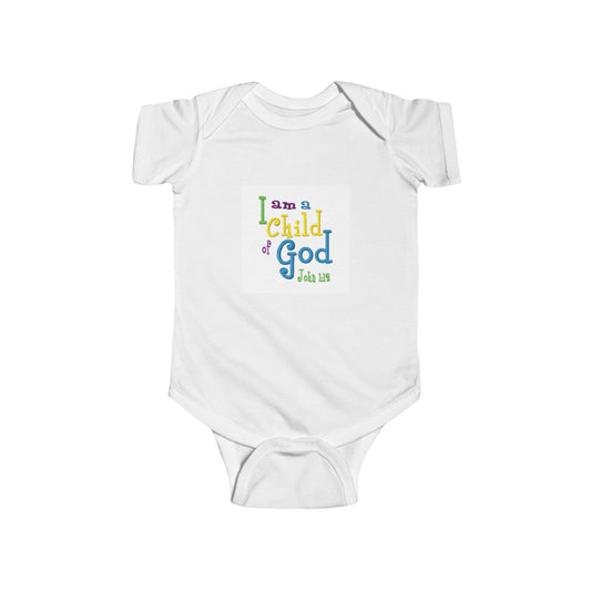 Infant Fine Jersey “I AM A CHILD OF GOD” Bodysuit