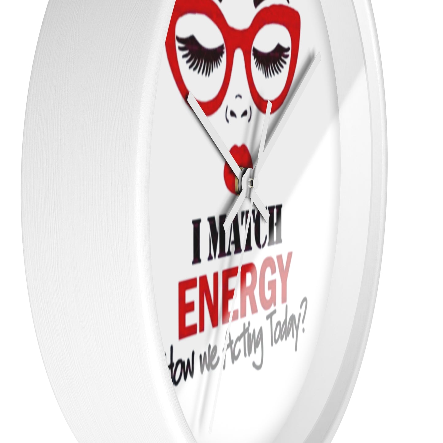 Chic Makeup Wall Clock - "I Match Energy" Decor for Beauty Lovers